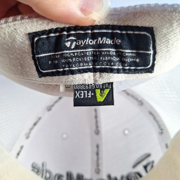 Taylormade White Black Flexfit Baseball Cap Hat Size S/M SLDR Tour Preferred - Picture 8 of 8